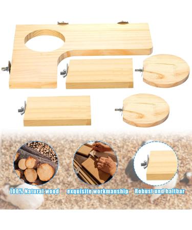 Shop Wangdu 5-Piece Hamster Accessories Set - Natural Wood Toys for Hamsters Guinea Pigs & Mice | DIY Cage Decor & Bird Seating Platform - Buy Online on SooperMarket.com