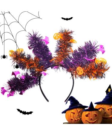 Halloween Headbands Pumpkin Ghost Bat Skeleton Colorful Wool Strips Halloween Hair Bands Halloween Accessories for Adults Halloween Headwear Favors Bat Pumpkin - Buy Online on SooperMarket.com