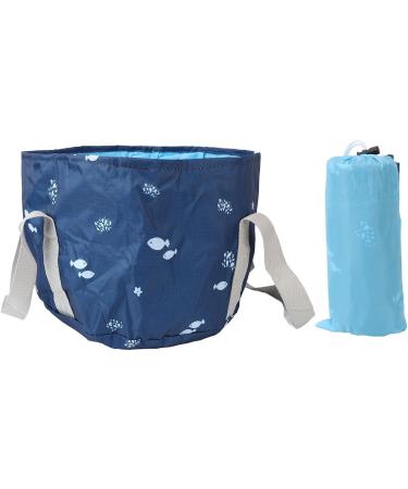 Portable Waterproof Collapsible Foot Bath Tub High Temperature Resistance Multi Purpose with Water Based Printing Sturdy Handle for Travel Picnic Camping (Navy Whale) - Buy Online on SooperMarket.com