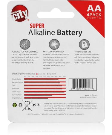 Buy Circuit City Essential 4 AA & 4 AAA High Performance Alkaline Batteries - 8 Pack | International Shipping Available - Buy Online on SooperMarket.com