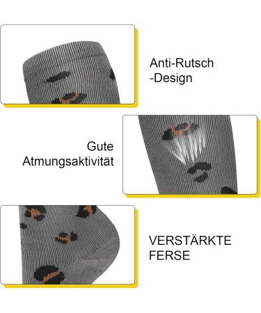Patina Font Compression Stockings - 6 Pairs Support Socks for Men & Women | L-XL Knee-High Compression for Running & Travel - Multicolor - Buy Online on SooperMarket.com