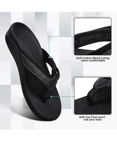 V.Step Adjustable Orthopedic Flip Flops with Arch Support | Plantar Fasciitis Sandals - Black M10/W11 - Buy Online on SooperMarket.com