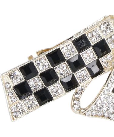 Shop Strass Hair Clips - Black & White Checkerboard Bowknot Ponytail Hairpins for Women & Girls - Stylish Hair Styling Tools - Buy Online on SooperMarket.com