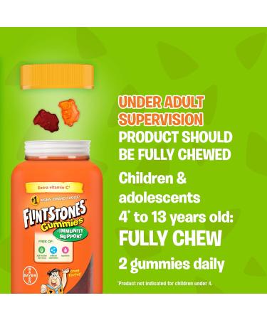 FLINTSTONES Kids Multivitamin Gummies Plus Immunity Support- Multivitamins for Kids Kids Gummy With Zinc and Extra Vitamin C Free of Artificial Sweeteners Free of Aspartame Free of Synthetic FD&C Dyes 180 Gummies - Buy Online on SooperMarket.com