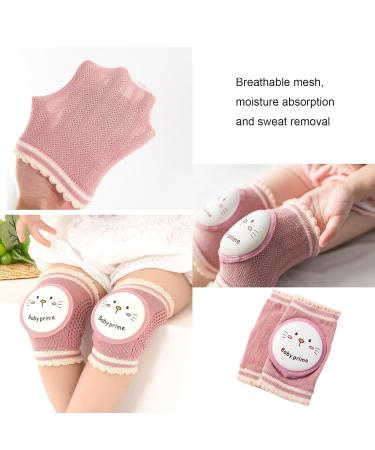 Kids Pink Cat Pattern Knee Pads - Safety Walking and Crawling Protection for Toddlers - Buy Online on SooperMarket.com