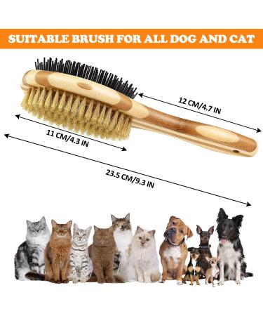 Grooming Brush for Dog & Cat 2 in 1 Dog Pin Brush and Bristle Soft Brush Dogs Comb and Brush for Cleaning Loose Fur & Dirt Msuitable for Long and Short-haired Dogs or Cats - Buy Online on SooperMarket.com