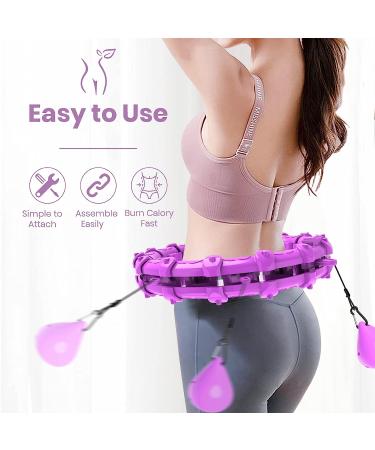 Large Smart Weighted Exercise Hoop for Abdomen Fitness & Weight Loss - Adjustable Weight & Auto-Spinning Ball - Purple - Buy Online on SooperMarket.com
