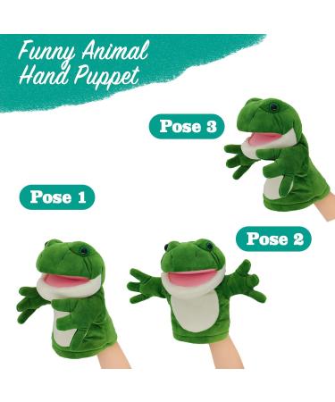 Lilizzhoumax Simulation Frog Hand Puppet Plush Toy - Cute Stuffed Animal for Role-Playing and Early Education - Interactive Kids Gift - Buy Online on SooperMarket.com