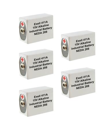 5pc Exell 411A Alkaline 15V Battery Replaces NEDA 208 10F20 BLR121