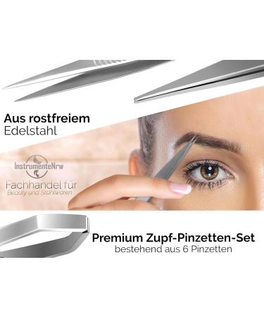Professional Eyebrow Tweezers Set - Slanted Pointed & Straight Tweezers with Case | Best for Precision Grooming & Hair Removal - Buy Online on SooperMarket.com