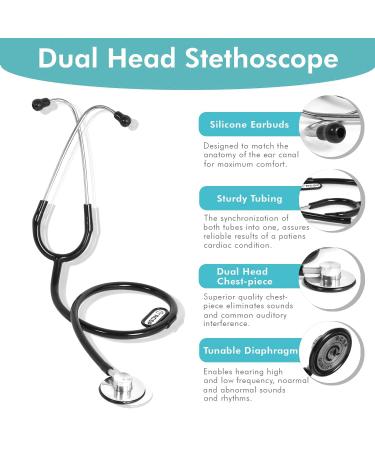 Lightweight Stethoscope for Doctors Nurses & Students | Ideal for Home Health & Pediatric Use - Buy Online on SooperMarket.com