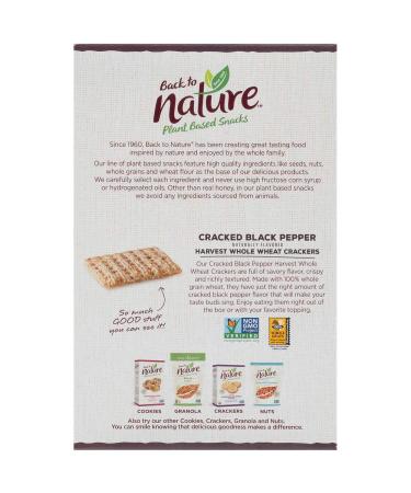 Back to Nature Non-GMO Whole Wheat Crackers - Cracked Black Pepper, 8.5 oz - Buy Online on SooperMarket.com