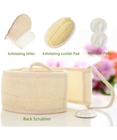 ATTEASAY Exfoliating Loofah Back Scrubber - 5 Pack | Eco-Friendly Biodegradable Body Scrubber Set for Women and Men - Buy Online on SooperMarket.com
