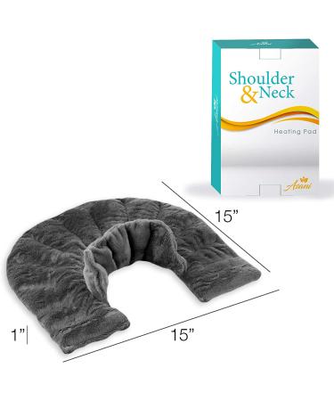 Heating Pad for Neck and Shoulders | Microwavable Weighted Heat Therapy Wrap with Aromatherapy Herbs | Hot/Cold Pack for Pain Relief - Grey - Buy Online on SooperMarket.com