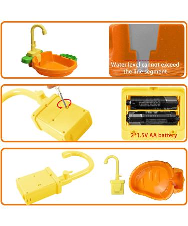 Automatic Bird Bathtub with Faucet - Ideal for Parakeets, Cockatiels, Conures, and Small Birds | SGQCAR New Orange - Buy Online on SooperMarket.com