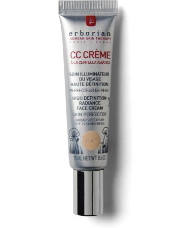 Erborian Korean CC Cream Skin Perfector SPF25 - Clair 15 ml & CC Cream with Centella Asiatica Lightweight Skin Perfector Tinted Moisturiser and Brightening Face Cream - 15ml - Buy Online on SooperMarket.com