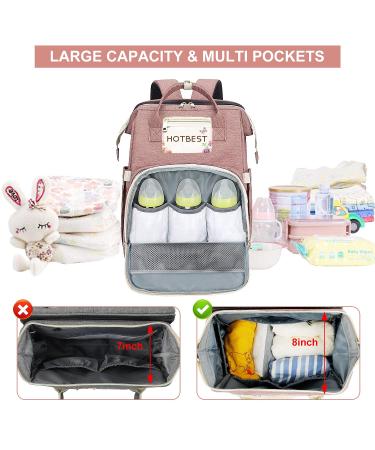 3-in-1 Diaper Bag Backpack for Baby Essentials - Pink | Portable Convertible Travel Bag for Newborn Registry & Baby Shower Gifts | Ideal for Girls, Boys, Moms, Dads - Buy Online on SooperMarket.com