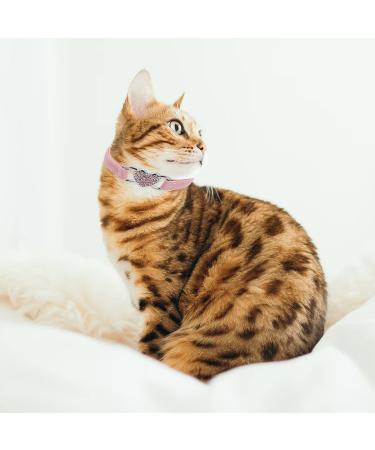 Shop Cobee Bling Heart Cat Neck Band with Bell - Adjustable Rhinestone Collar for Small Cats & Dogs - Pink - Buy Online on SooperMarket.com
