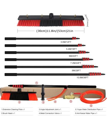 Window Clean Water Fed Pole Kit 55cm Brush Washing Equipment Telescopic Extension Pole Cleaning Kit for Window Cleaning Photovoltaic Panel Cleaning Trucks 35cm Brush Head 7M/24FT - Buy Online on SooperMarket.com