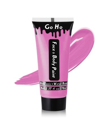 Go Ho Pink Cream Face Body Paint(2.37oz 70ml) Water Based Face Paint Pink Makeup Face Painting Kit for Kids Party SFX Cosplay Costumes Festivals Halloween Makeup