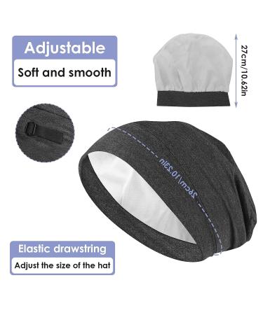 Silk Bonnet Sleep Cap with Satin Lining for Medium Curly Hair - Grey - Buy Online on SooperMarket.com