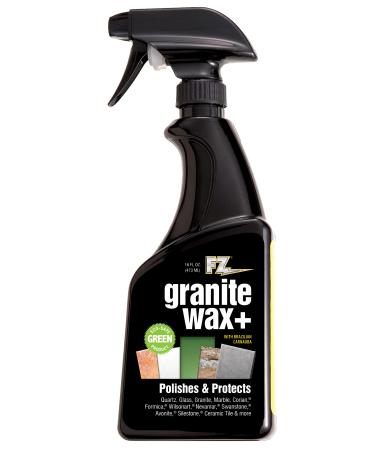 Granite Wax Plus - Granite Cleaner and Polish Hard Water Stain Remover Kitchen Cleaner and Bathroom Cleaner - Streak-Free Shine Carnauba Wax Banana Scent 16 oz