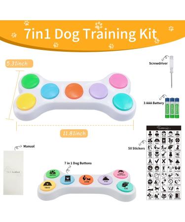 Buy Mmggaish 7 Colorful Dog Communication Buttons with 50 Stickers - Speak with Your Pet! International Shipping Available - Buy Online on SooperMarket.com