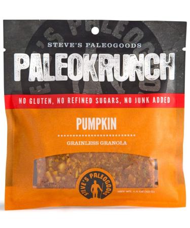 Steve's PaleoGoods, PaleoKrunch Bar Pumpkin, 1.5oz (Pack of 12) - Paleo Snack Packs, Backpacking Food, Road Trip Must Haves, Snack Variety Pack, Keto Sweets, Grain Free Granola 1.5 Ounce (Pack of 12)