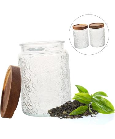 Alipis 2pcs Glass Jar Cereal Container Candy Jar Canisters Household Dried Food Container Household Storage Jar Candy Container Storage Accessory Snack Holder Cereals Wood Tea - Buy Online on SooperMarket.com