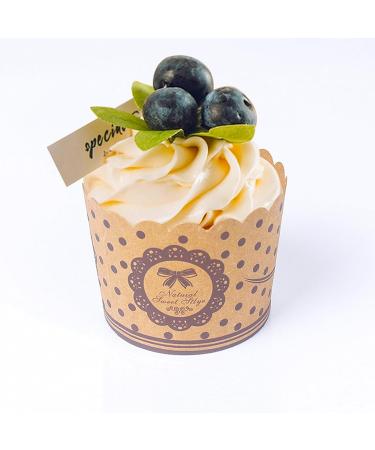 50Pcs Muffin Cup No Odor Food Grade Pulp High Temperature Resistance Cake Kitchen Supplies Cake Liner - Buy Online on SooperMarket.com