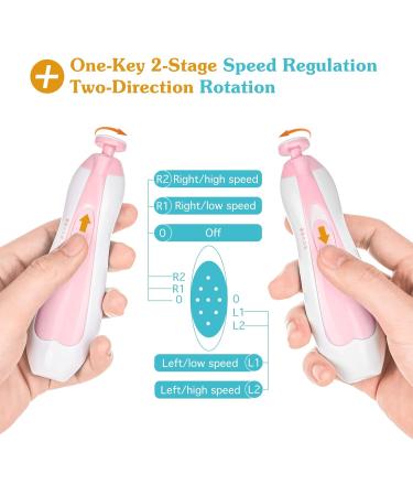 Zooawa 20 in 1 Electric Baby Nail Trimmer Kit - Nail Clipper, File & Polish Grooming Set for Newborns to Adults - Pink - Buy Online on SooperMarket.com