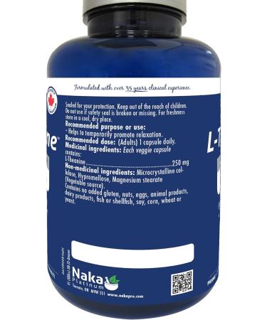 Naka Platinum L-Theanine 250mg Promotes Relaxation (210 vcaps) 210 count (Pack of 1) - Buy Online on SooperMarket.com