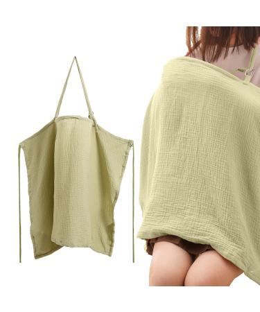 Breathable Breastfeeding Cover Soft Cotton Nursing Cover Breast Feeding Coverall with Adjustable Strap Muslin Nursing Cover Breastfeeding Lightweight Breastfeeding Shawl for Outdoor (Green)