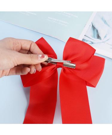 2 Pack 6 inch Bow Hair Clips Large Hair Bow Hair Barrette Clips for Women Girls Red Hair Bows - Buy Online on SooperMarket.com