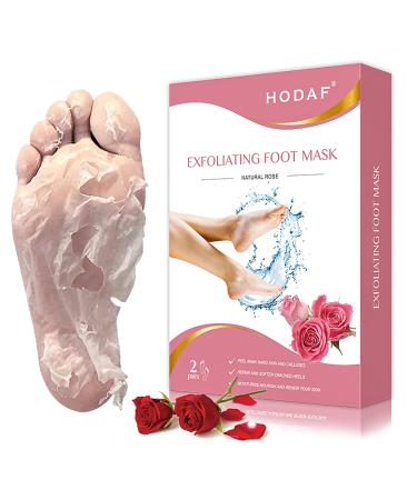 SDSM Foot mask for hard skin 2 pair of foot peeling mask for dead skin cracked heel treatment socks plant formula moisturizing socks corneal remover foot mask baby soft feet (rose)