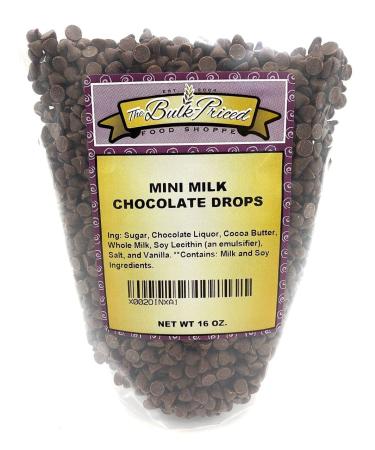 Mini Milk Chocolate Chips, Bulk Size, Baking Chips (1 lb. Resealable Zip Lock Stand Up Bag)