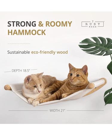 Ruby Road Cat Hammock Wall Mounted Shelf with Steps - Modern Cat Bed for Large Cats - Cat Furniture for Sleeping, Playing, Climbing, and Lounging - Buy Online on SooperMarket.com