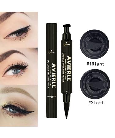 SUMEITANG 2 PCS Black Liquid Eyeliner - Cat Eye Stamp Winged Liner Pen Set for Long-Lasting, Waterproof & Smudgeproof Makeup - Buy Online on SooperMarket.com