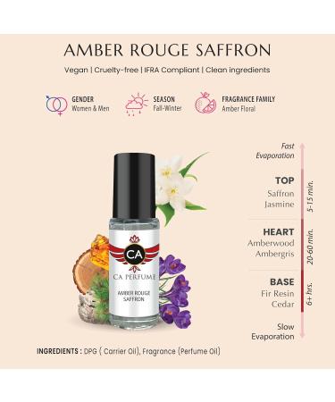 CA Perfume Amber Rouge Saffron Fragrance Body Oil For Women & Men Roll On 0.14fl oz / 4ml - Buy Online on SooperMarket.com