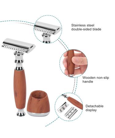 Eco-Friendly Safety Razor with Wooden Handle | Zero Waste Classic Double Edge Razor for Men | Sustainable Shaving Solution - Buy Online on SooperMarket.com