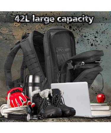 EMDMAK Military Tactical Backpack - Large Army 3 Day Assault Pack Molle Bag Rucksack in Black - Buy Online on SooperMarket.com