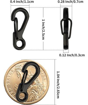 Temlum 2.5 cm Mini Carabiner Set - Aluminum Key Rings for Camping Travel & Hiking | 10 Black Hooks - Buy Online on SooperMarket.com