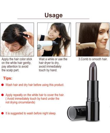 Buy Dark Brown Temporary Hair Color Pen - Washable Non-Toxic Hair Chalk for DIY Hair Dye & White Hair Coverage | 3.5g Stick - Buy Online on SooperMarket.com