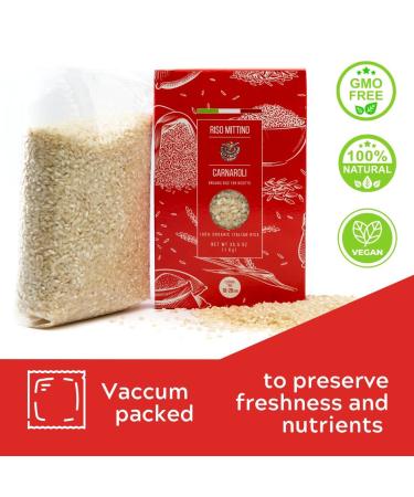 RISO MITTINO Organic Carnaroli Rice for Risotto - Premium Italian Rice | 2.2 lb Pack | Imported from Italy - Buy Online on SooperMarket.com