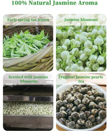 Jasmine Pearls Green Tea - Handrolled Loose Leaf with Natural Aroma - 114g/4oz - Buy Online on SooperMarket.com