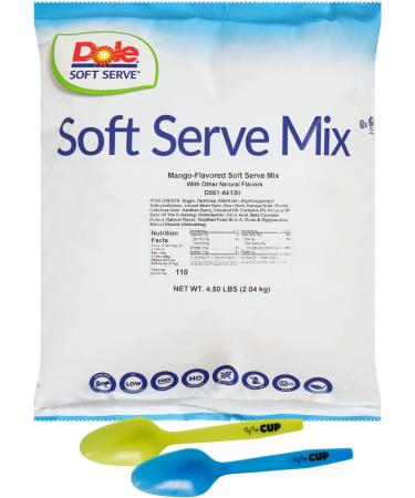By The Cup Mood Spoons used with & includes Dole Soft Serve Mix, Mango Lactose-Free Soft Serve Mix, 4.50 Pound Bag