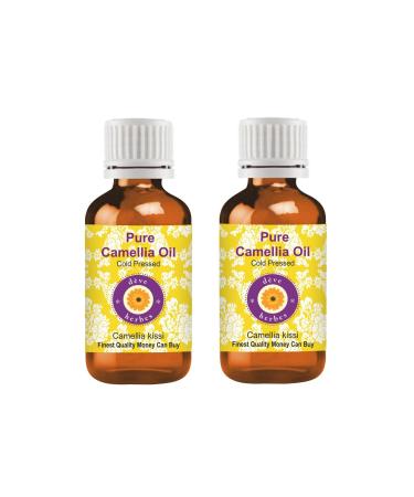 DEve Herbes Pure Camelie Oil (Camellia Kissi) natural therapeutic quality cold -pressed (Pack of Two) 100ml X 2 (6.76 OZ) 100 ml (2 -pack)