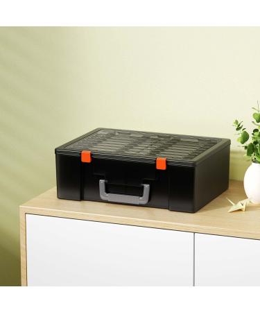 Zarler 4x6 Photo Storage Box | 18 Inner Seed Organizer Cases | Handle & Sticker Labels | Black - Buy Online on SooperMarket.com