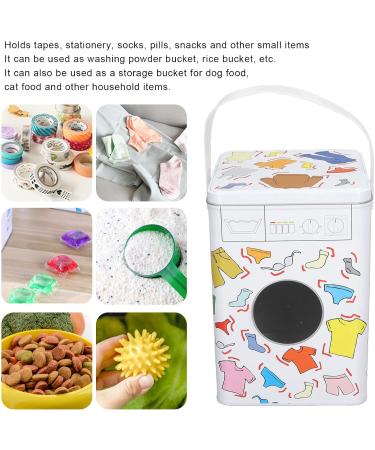Laundry Detergent Container Large Capacity Laundry Powder Bin with Perspective Window and Lid Metal Laundry Detergent Powder Storage Box for Farmhouse Laundry Room Decor - Buy Online on SooperMarket.com