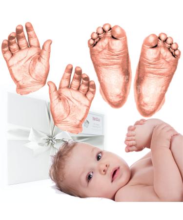 BabyRice Large Baby Hand and Foot Casting Kit Boxed Includes Metallic Paint (Copper)